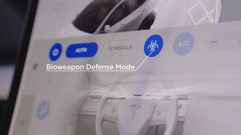 Does Tesla Model 3 have bioweapon defense mode