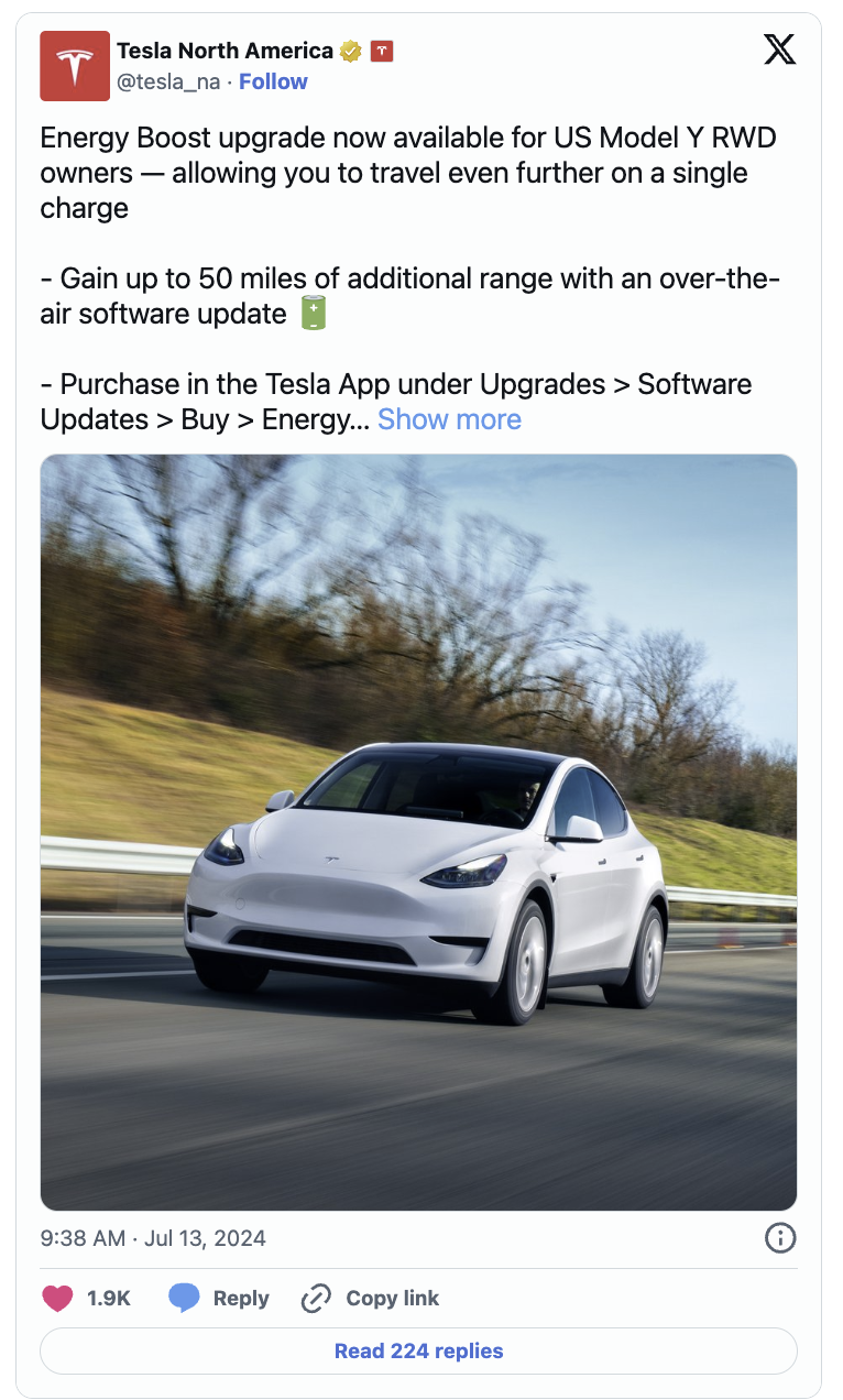 tesla model y rear-wheel drive news