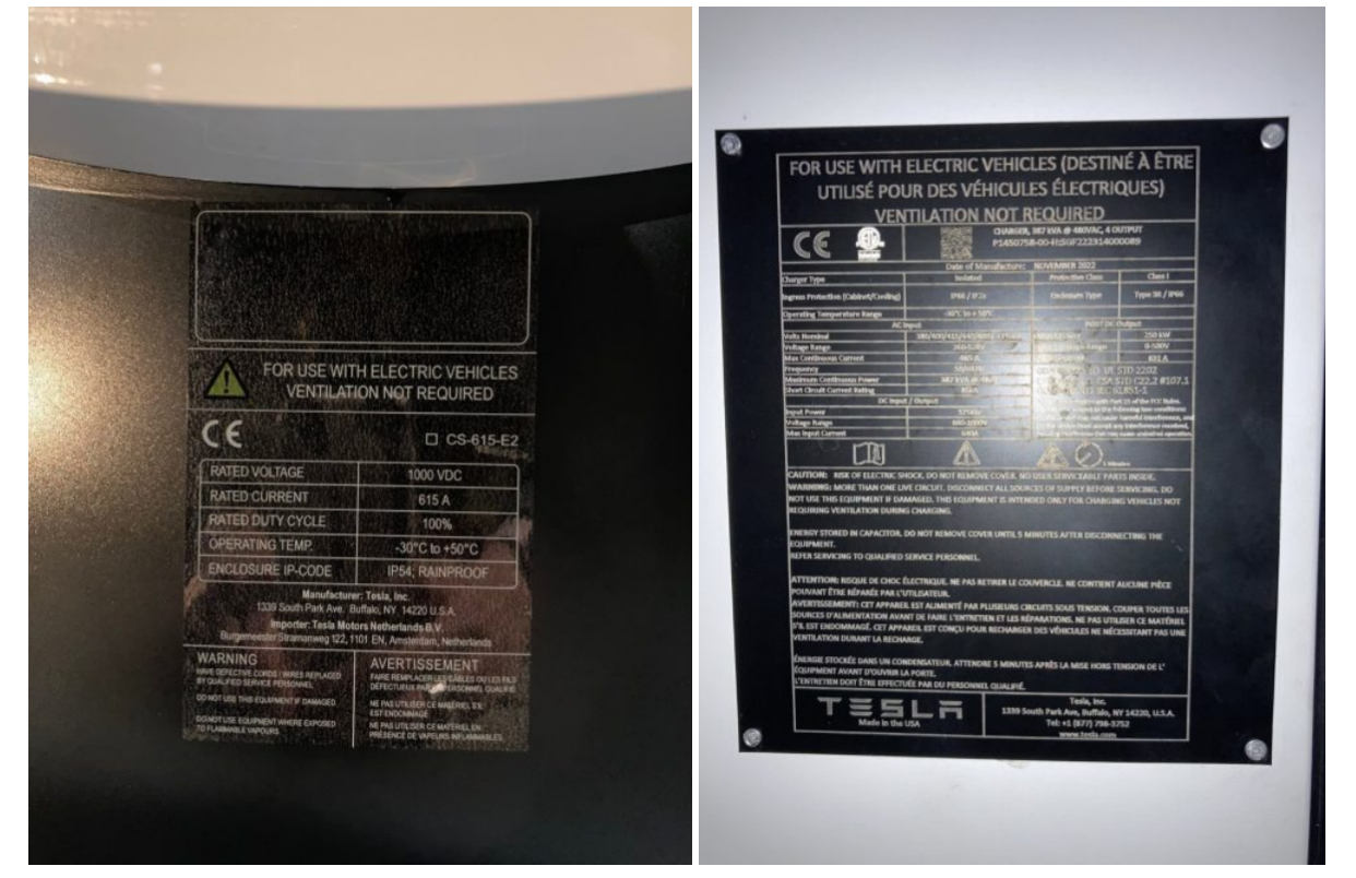 tesla supercharger amperage